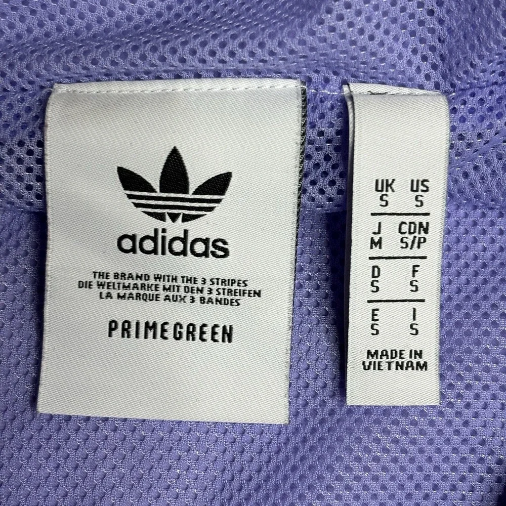 Adidas Originals Trefoil Primegreen Hood‎ Windbreaker Jacket Small Unisex Purple